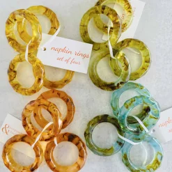 Acrylic Napkin Ring Set — Jewel-Tone Elegance (Set of 4)