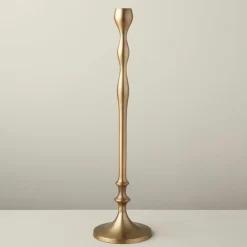 Aged Bronze Candlestick, Tall