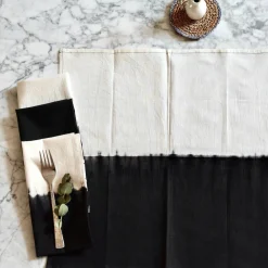 Black Ombre Cotton Dinner Napkins - Set of 4