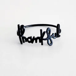 Black Thankful Napkin Ring