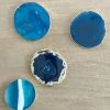 Blue Agate Coasters - Set of 4