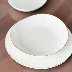 Camille Bone China Dinnerware Set - White/Pistachio