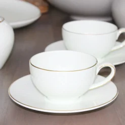 Camille Bone China Dinnerware Set - White/Pistachio