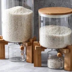 Food Dispenser with Bamboo Stand