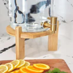 Glass Drink Dispenser with Stand