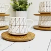 Gold Geo Coffee Cups - Set of 6