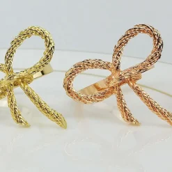 Gold Plated Bow Napkin Ring