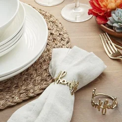 Gold Thankful Napkin Ring