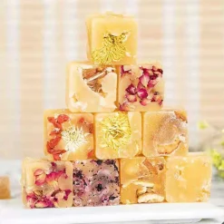 Gourmet Honey Sugar Cubes with flowers and fruit