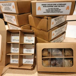 Gourmet Honey Sugar Cubes with flowers and fruit