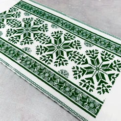 Green Tatreez Tea Towel