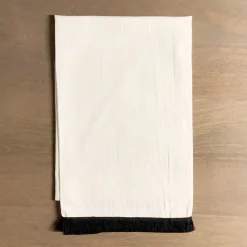 Handmade Black Fringe Tea Towel