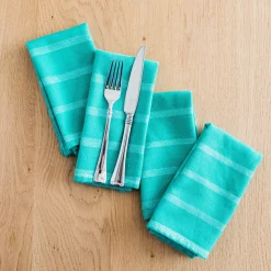 Handwoven Cotton Napkin Set — Turqoise (Set of 4)