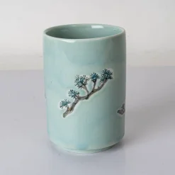 Japanese Crane Yunomi Style Tea Cup