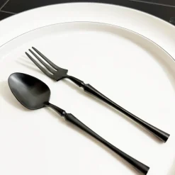 Laurel Dessert Flatware - Matte Black