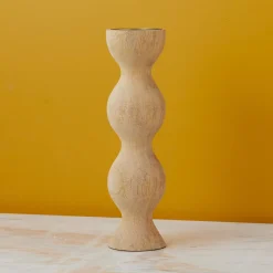 Mango Wood Pillar Candle Holder, Large