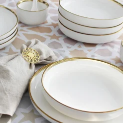 Metallic Rim Dinnerware Set