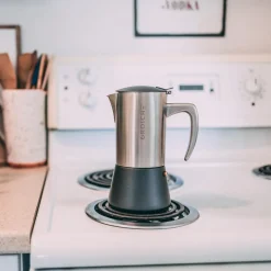 Milano Steel Stovetop Espresso Maker, Brushed