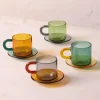 Niko Glass Espresso Cup & Saucer, Set of 4