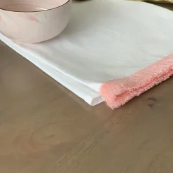 Pink Fringe Tea Towel
