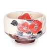 Red Flower Mini Matcha Bowl – 8 oz