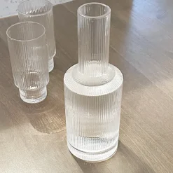 Ribbed Carafe and Cups Set