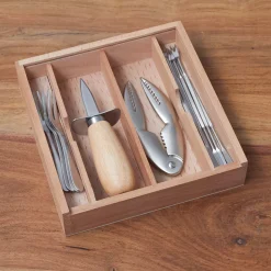 Seafood Set in Wooden Box with Acrylic Lid