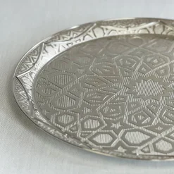 Silver Geometric Serving Tray