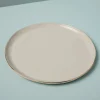 Tam Gold Rim Stoneware Plate, Pearl
