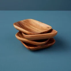 Teak Square Bowls, Set of 4
