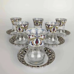 Tulips Turkish Tea Cups - Set of 6